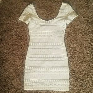 Forever 21 white tribal print body con dress